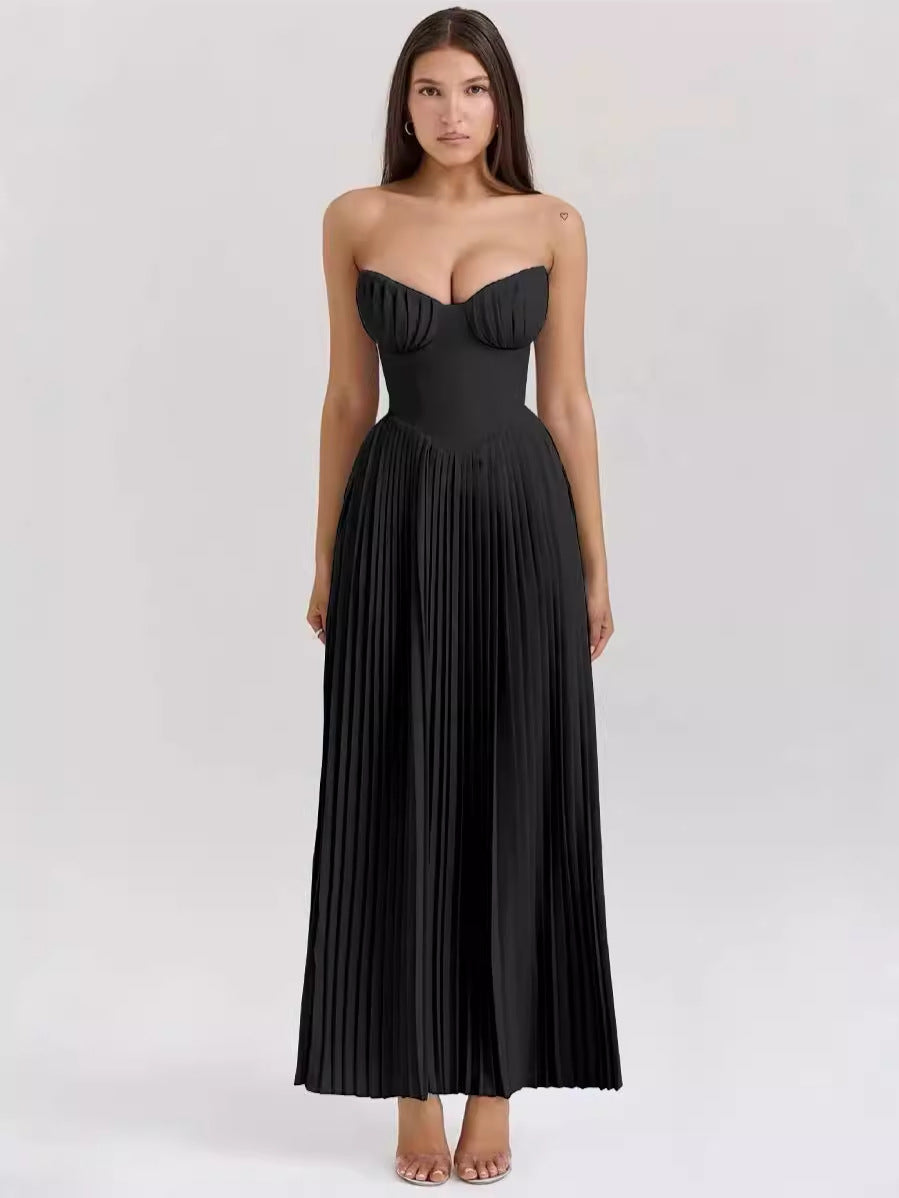 Seraphina – Elegant Pleated Gown with Structured Bodice™