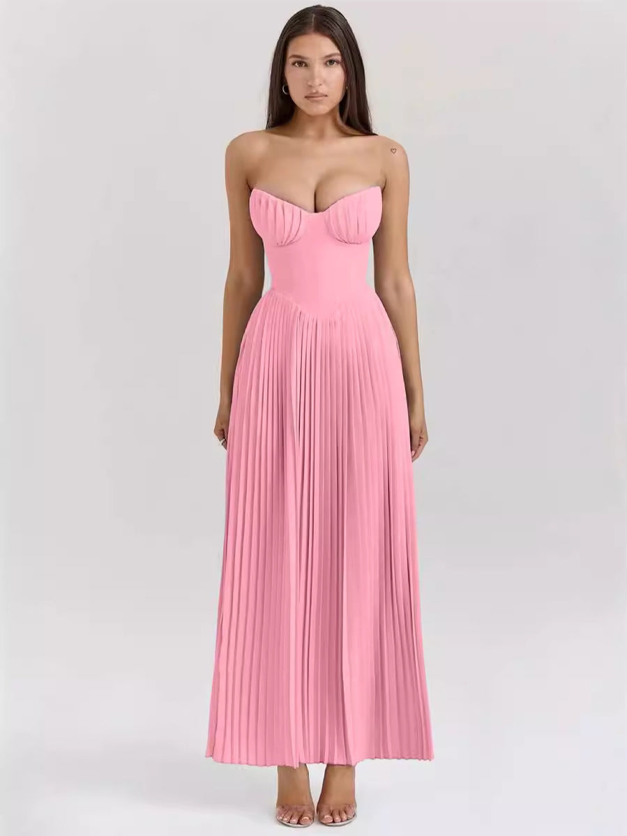 Seraphina – Elegant Pleated Gown with Structured Bodice™