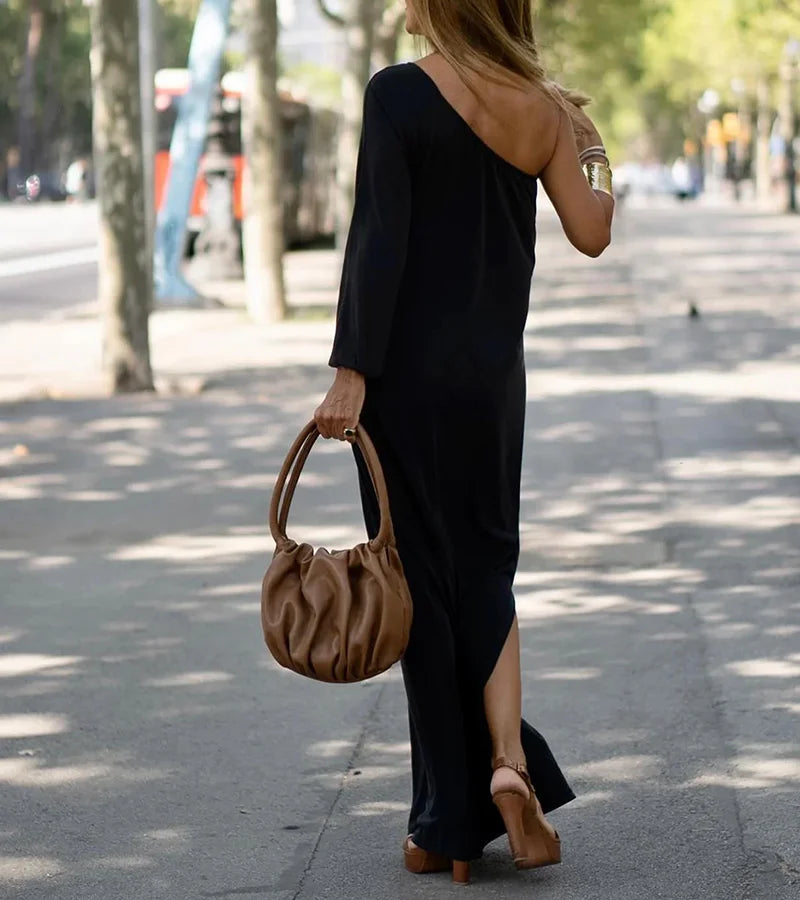 Seraphina™ One-Shoulder Summer Gown – Graceful, Flowing, and Ideal for Any Occasion