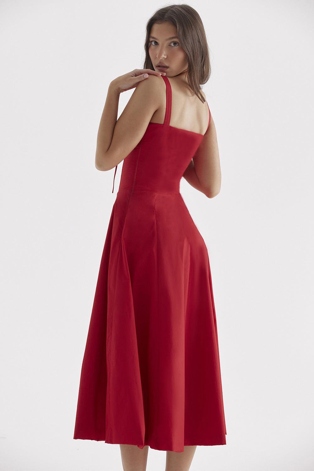 Isabella Lace-Up Corset Midi Dress™