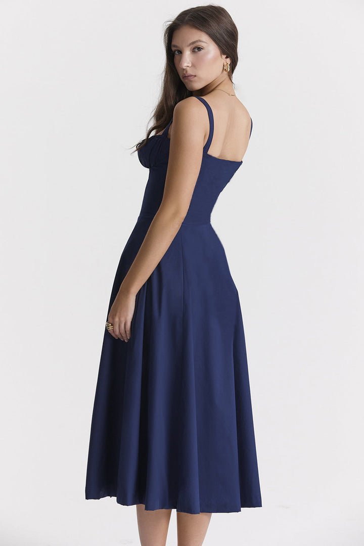 Isabella Lace-Up Corset Midi Dress™