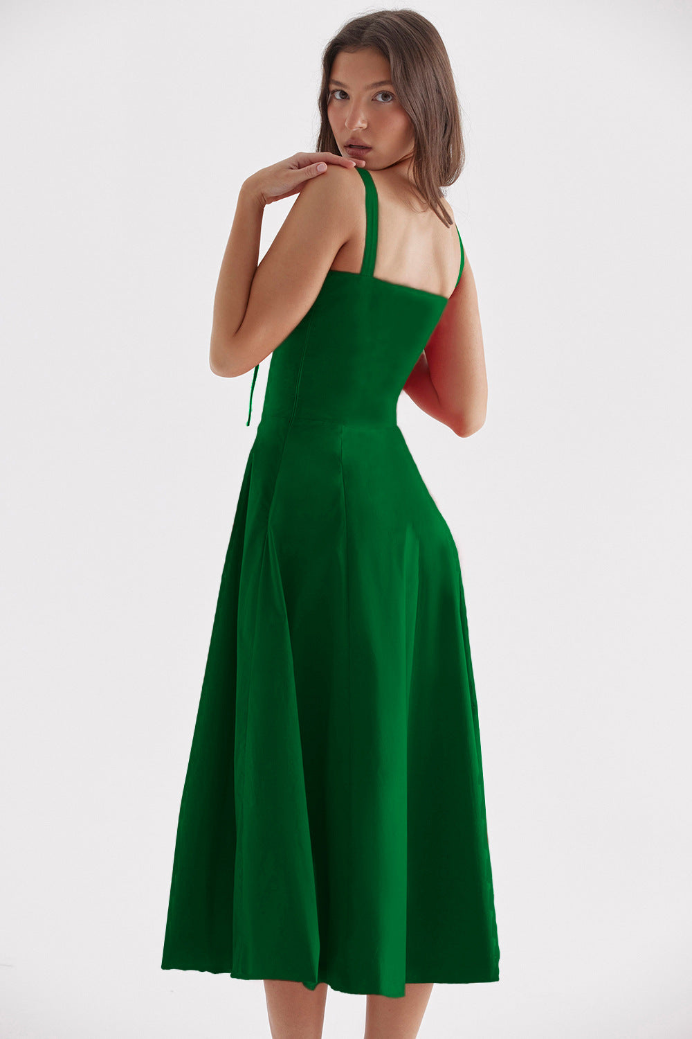 Isabella Lace-Up Corset Midi Dress™
