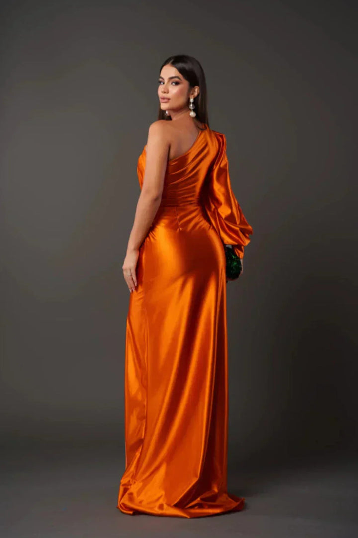 Seraphina - Asymmetric Satin Draped Gown™