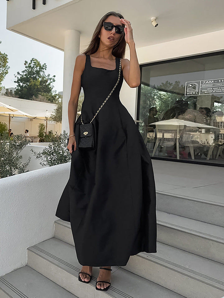 Isabella-Square Neck Midi Dress™