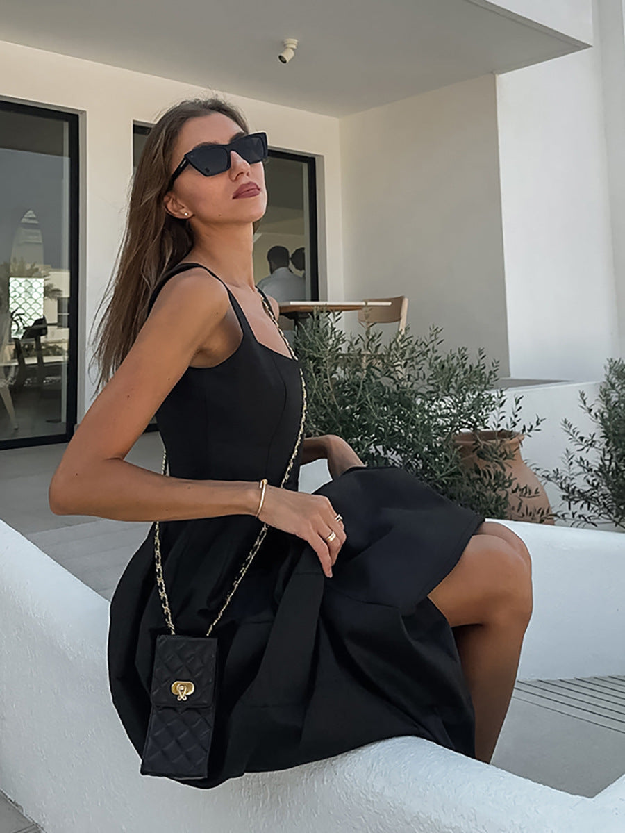 Isabella-Square Neck Midi Dress™