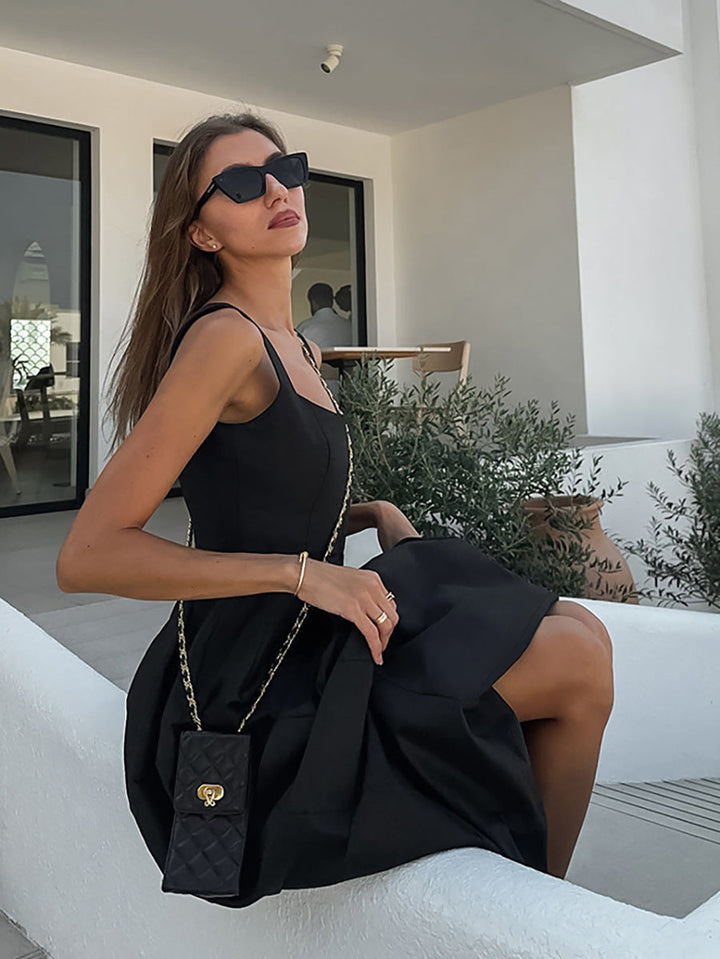 Isabella-Square Neck Midi Dress™