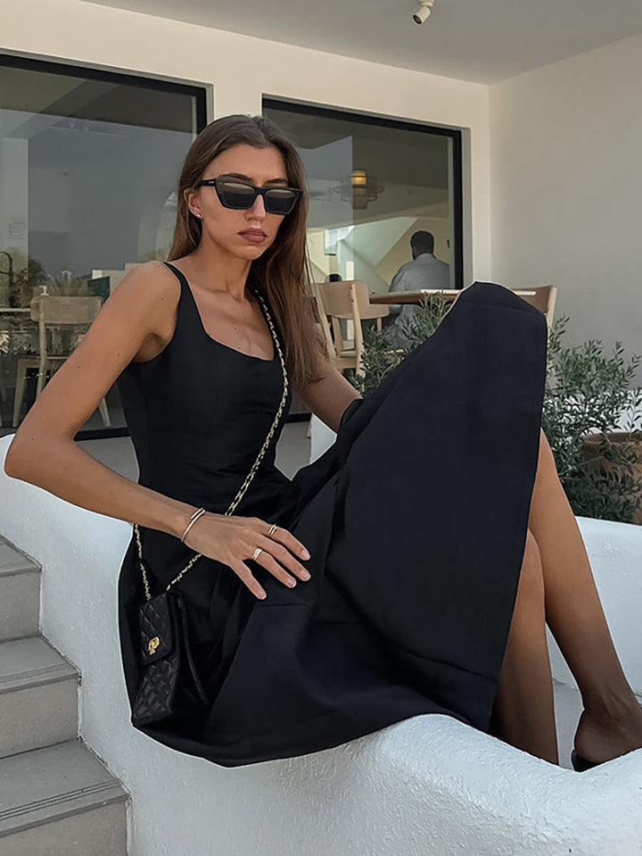Isabella-Square Neck Midi Dress™