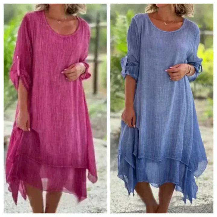 Evelora™ | Elegant Round Neck Dress