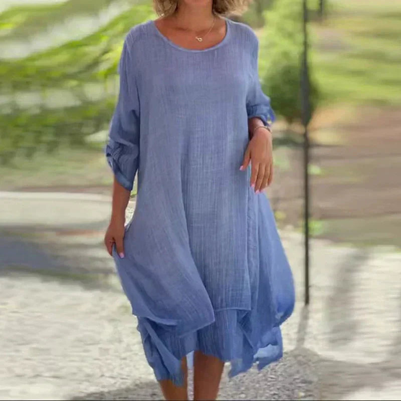 Evelora™ | Elegant Round Neck Dress