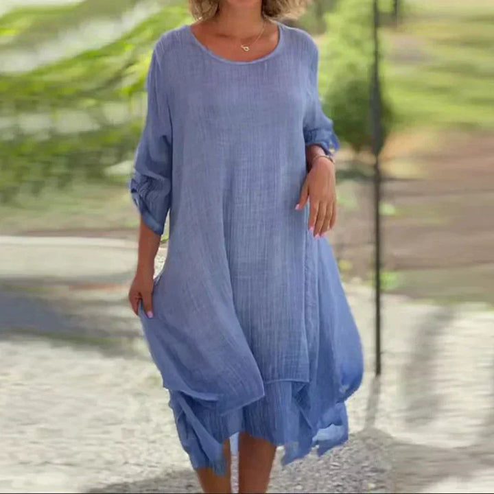 Evelora™ | Elegant Round Neck Dress