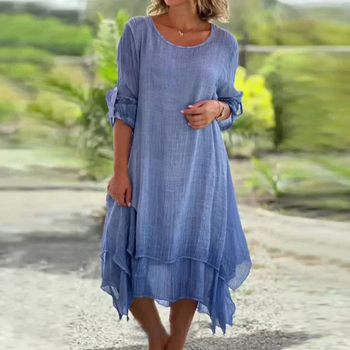 Evelora™ | Elegant Round Neck Dress
