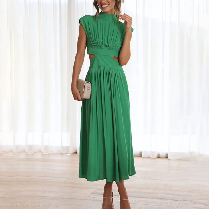 Isabella - Halter Pleated Maxi Dress™