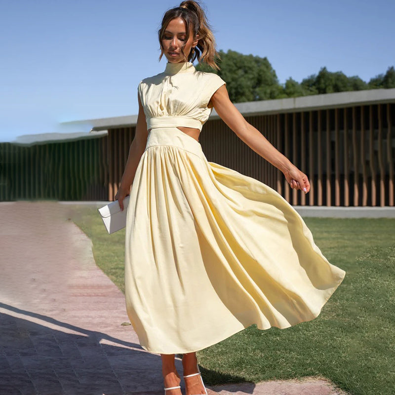Isabella - Halter Pleated Maxi Dress™